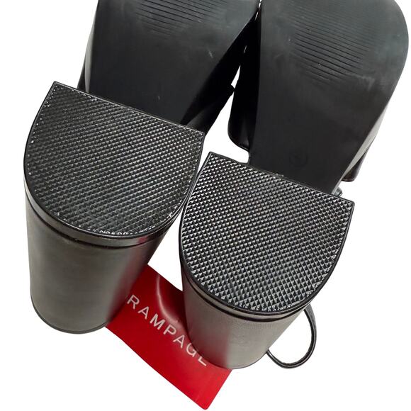 Rampage Open Toe Ankle Strap Patricia Platform Block Heel Sandals Size 8 Black - Picture 14 of 15